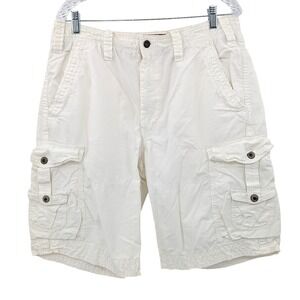 Y2K Express White Cargo Shorts Men's Utility Pocket Shorts